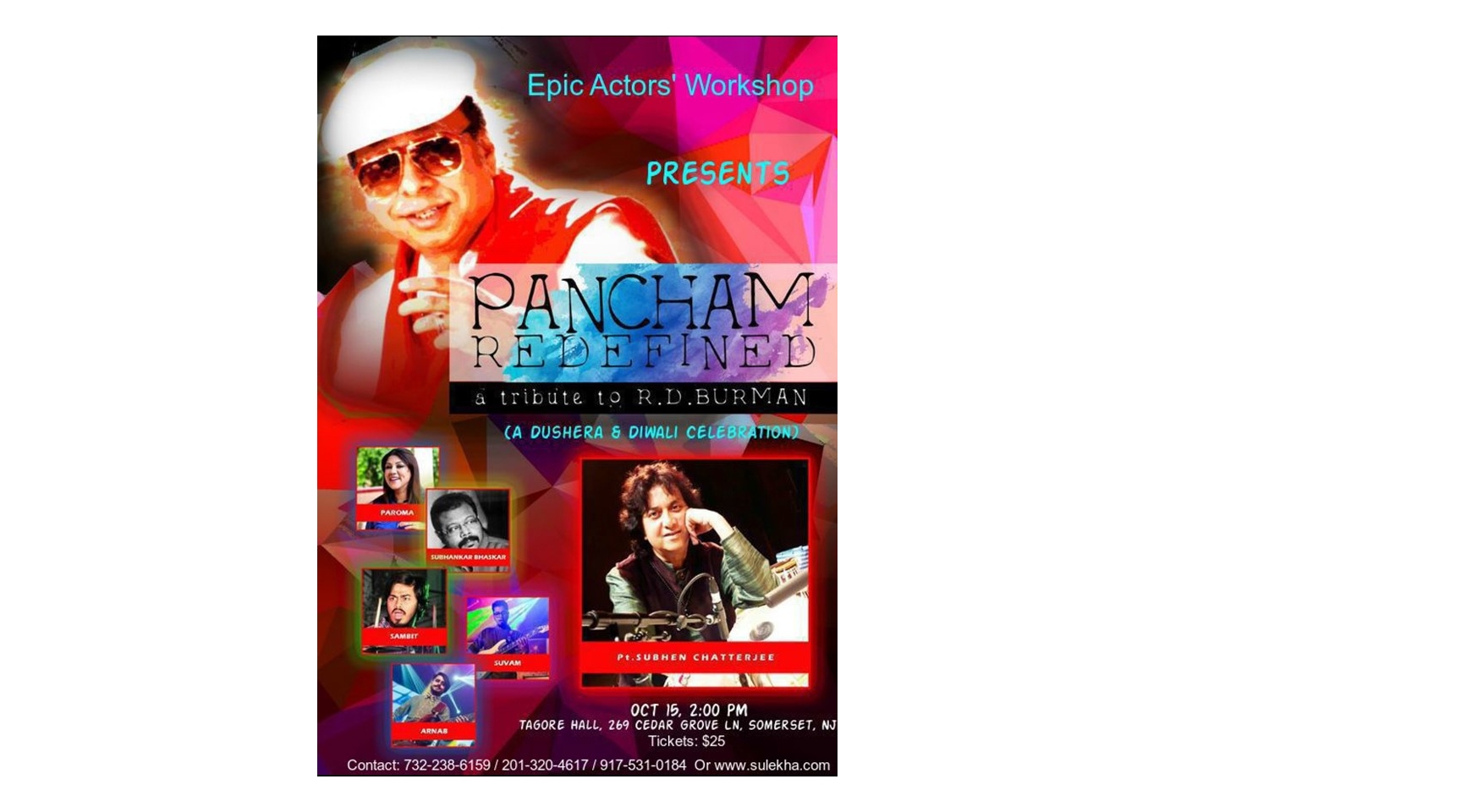 Pancham Redefined - A Tribute to R.D. Burman Buy Tickets Online | Franklin Township , Sun , 2017-10-15 | ThisisShow